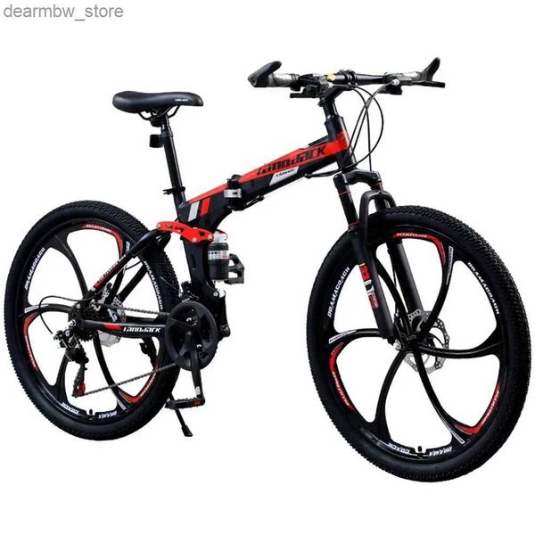Bisikletler 26 inç Bicyc 27/30 Yüksek Hızlı Karbon Çelik Çerçeve Dağ Bisikleti Şok Emici Ön ve Arka Çift Disk Frenleri L48