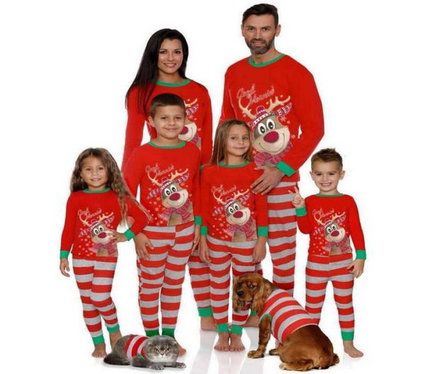 2021 Família de Papai Noel de Natal Combinando Pijamas Adultos Pijamas Conjunto Baby Romper fofo Santa Deer Penguin roupas de família de Natal H66692237