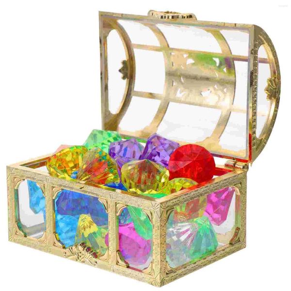 Vasos Crystal Box Treasure Childrens Jóias Garotas Crianças de Plástico Crafts Crafts Stromestons acrílico diamante falso grande colorido colorido