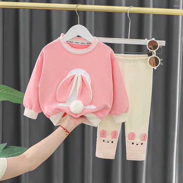 Наборы одежды для малышей весенние наряды для детей осенние мультфильмы кролики с длинным рукавом и леггинсы 12 18 месяцев девочек