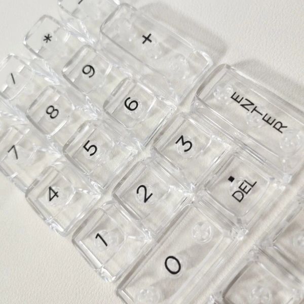 Tastaturen 22 Tasten transparente Kristallschlüsselkappe Numerische Tastatur Mechanische Tastatur Persönlichkeitstschlüsselcaps PC Material CBSA Profil Schwarz Weiß