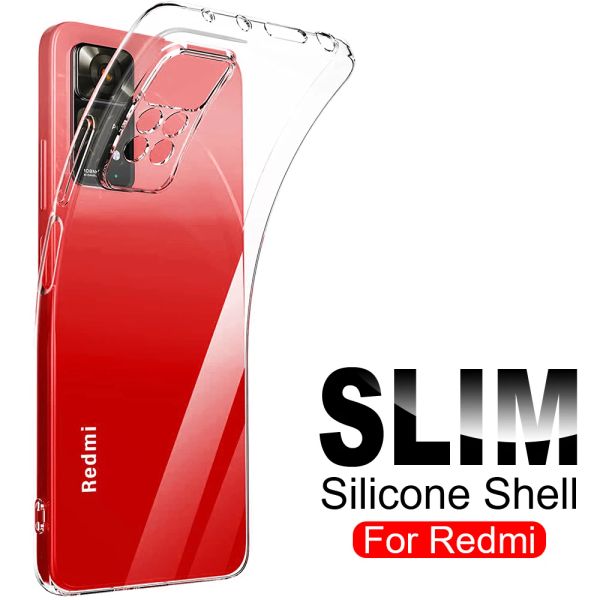 Custodia chiara in silicone cristallino per Xiaomi Redmi Nota 11 SE 11S 11T 11E 10S 10T Pro 10A 10C 9 9A 9C Copertura ultra sottile
