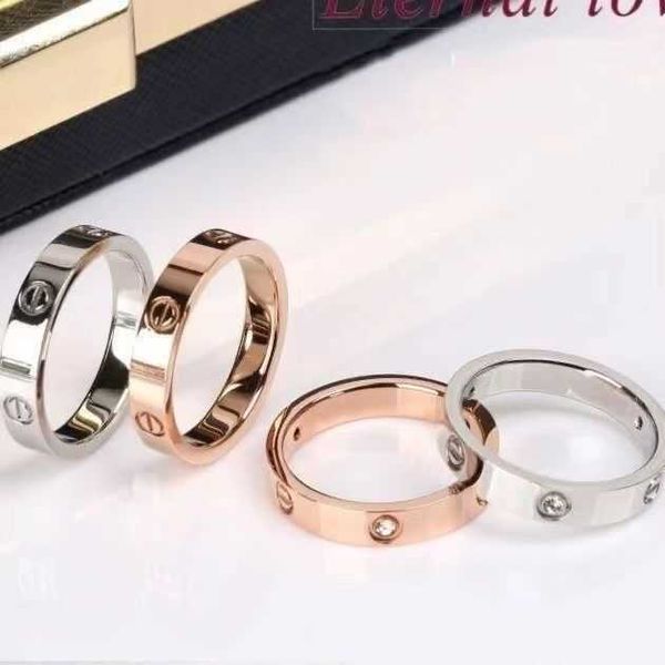 Van Bracelet Cartr S925 Anel de 18k de prata esterlina com cor sem desbotamento para o design exclusivo do Instagram, anel de casal de ouro rosa