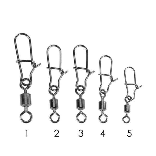 50pcs Conector de pesca giratório Snaps Snaps Fishhook Kit de tração