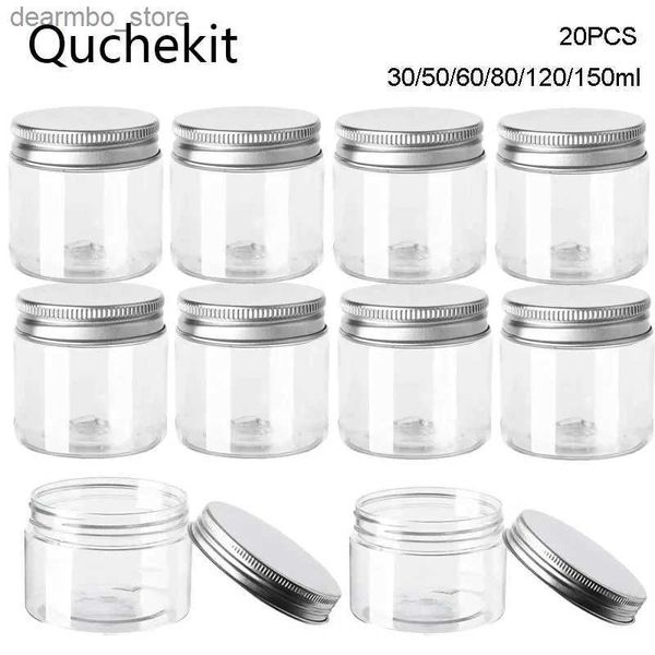 Scegli di alimenti per alimenti 20pcs 30/50/60/80/120/150 ml baratto di fiocchi con coperchi in alluminio barattoli cosmetici in plastica vuoto POTTA DI VIAGGIO POTTA L49