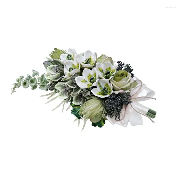 Dekorative Blumen Phalaenopsis künstliche Bouquet rustikaler Vintage Brautjungfer Halten Blume