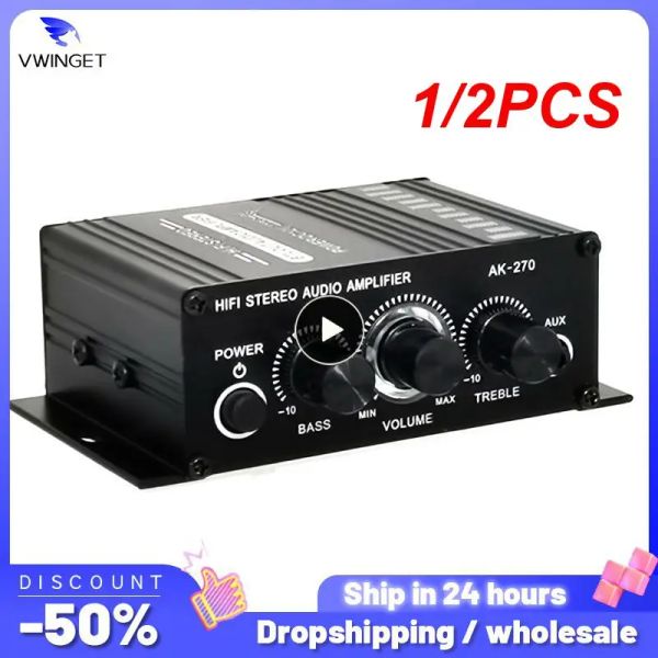 Radyo 1/2pcs 12V Ses Amplifikatörü Mini 400W HIFI Dijital Stereo Ses Amplifikatörü FM Ampifikador AMP ARAÇ HOME RADYO Tiyatrosu