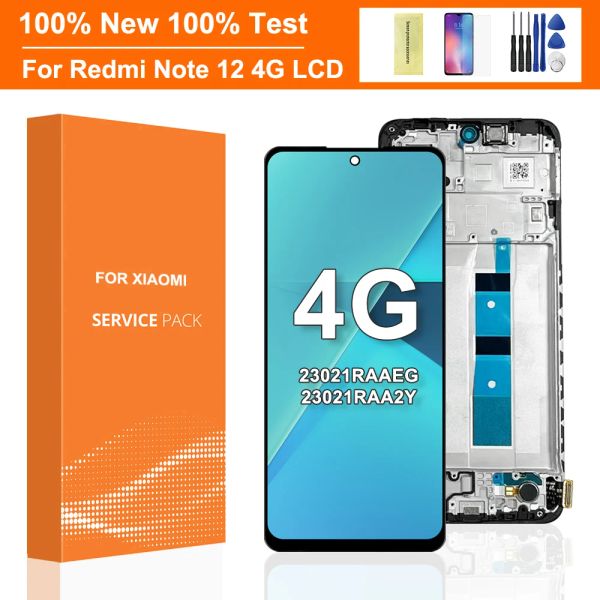 6.67'''Soriginal Xiaomi Redmi Note 12 4G LCD 23021AAEG REDMI Note12 4G için Çerçeve Sayısal Montajlı Dokunma