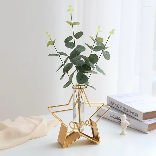 Vasos criativos nórdicos simples hidropônicos pequenos vasos de decoração líquida de vento vermelha sala de estar artificial mesa de flores artificial