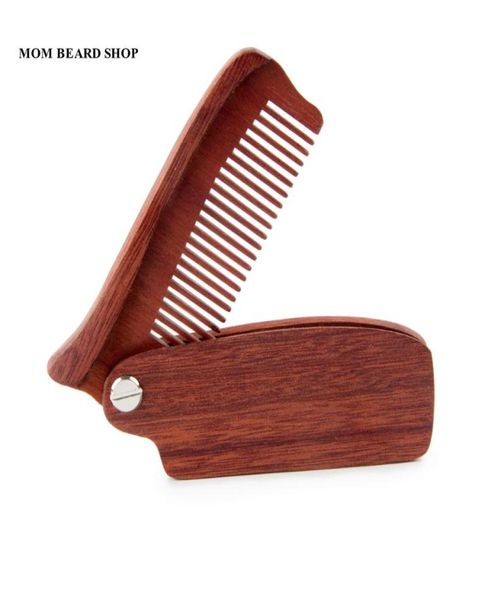 Uomini pieghevoli barba pettine per massaggio in legno spazzola pettine pieghevole per lo strumento di styling della barba maniglia lunga dente fine legno 1 pcs8497591