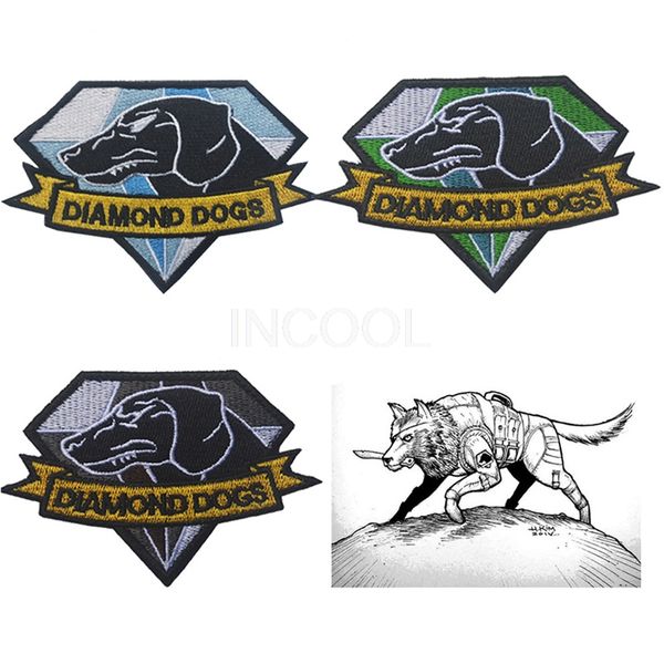 Patch ricamato Diamond Diamond Dogs Metal Gear Solid Mgs Patch Tactical Applique Emblem Badges Patch da ricamo 10*7 cm