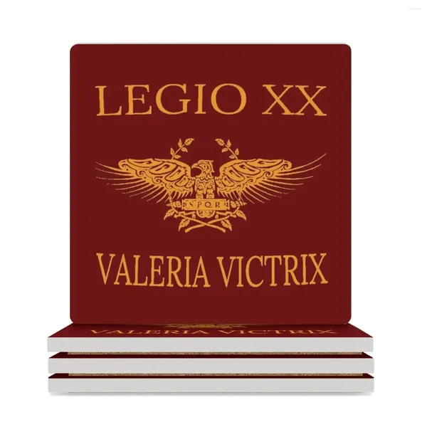 Tapetes de mesa Vigeno Victorious Valeria Legion Coasters Cerâmica (quadrado) Placa de cozinha da xícara de café branca de suporte