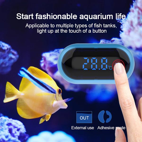 Dijital LCD Akvaryum Termometresi Dokunmatik Ekran Su geçirmez balık tankı akvaryum termometresi Celsius/Fahrenheit sıcaklık ölçer