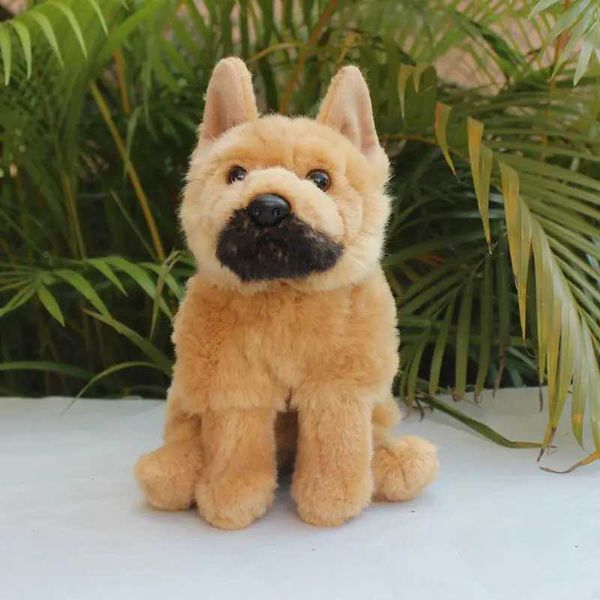 Bambole peluche simulate bambola da cane lupo pastore tedesco bambola per cane nero shoeep canine show simulation di simulazione di peluche riempimento di bambola j240410