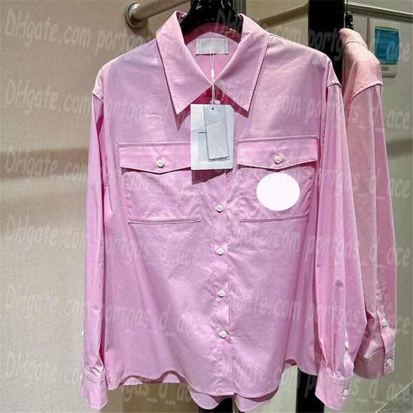 Письмо роскошные женские рубашки топы розовые белые рубашки Casaul Daily с длинным рукавами дизайнер