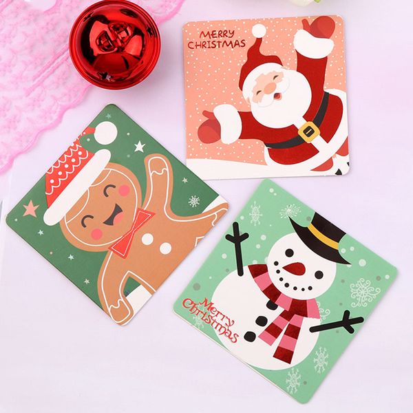 Mini Santa Claus Frohe Weihnachtsbaumpapier Begrüßung Postkarten Wünsche Handwerk DIY Kids Festival Greet Cards Geschenk Kawaii Briefpapier