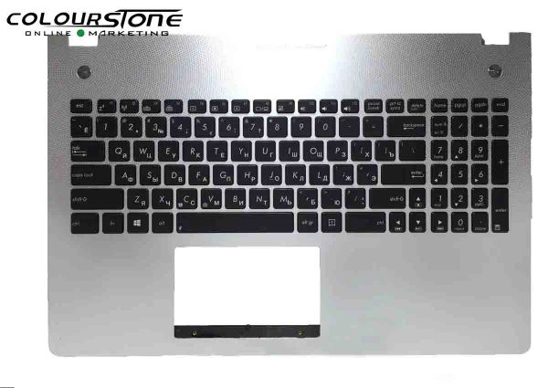 Teclados New N76 Topcase com luz de fundo do teclado RU para ASUS N76 N76V N76VB N76VJ N76VM N76VZ Silver Russian Palmrest Case superior