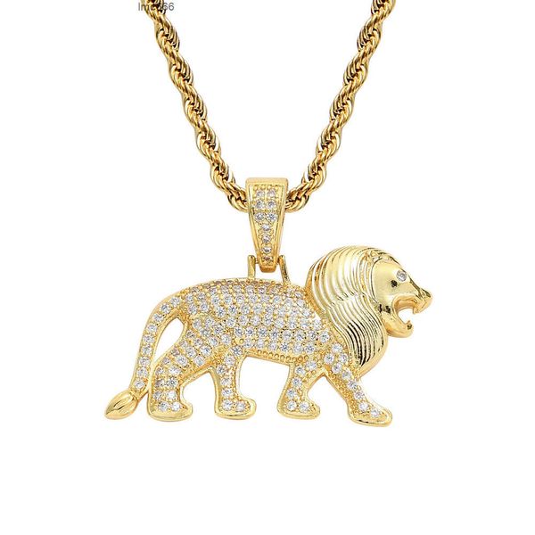 All'ingrosso 2021 Nuovo arrivo Arrivo 18K Gold hiphop bling ghiacciato 5A CZ CZ Custom Diamond Lion Cioncant