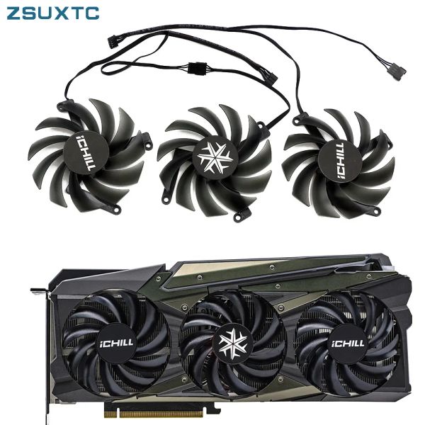 Pedler CF12915S 85mm RTX3080 GPU Inno3d RTX 3070 3070TI için Soğutucu 3080TI 3090 Ichill X4 OC Grafik Kartı Soğutma Fanı