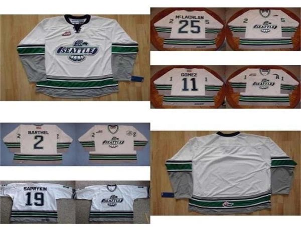 CEUF Custom mass Womens Kids WHL Seattle Thunderbirds 19 Oleg Saprykin 11 Robin Gomez 2 Clayton Barthel Ice Hockey Jerseys Goalit 5203142