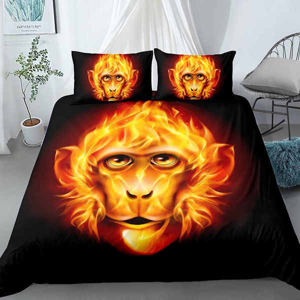 Sport Ball in Fire Decke Bettwäsche Set King/Queen Size Boys Mann Bettdecke mit Kissenbezug Quilt Cover Heimtextilien