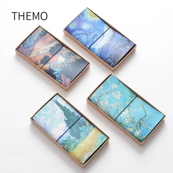 Notizbücher PU Leder Cover Planer Notebook van Gogh Travel Journal Diary Book Übung Komposition Bindungsnotiz Buch Notizblock Geschenk 2019