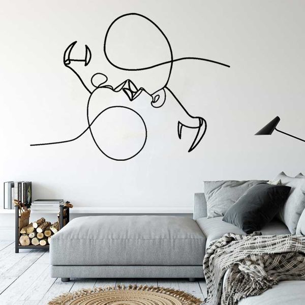 Linea astratta minimalista uomini e donne coppia coppia baciante arte muro adesivi da parete in vinile camera da letto moderna adesiva di arredamento elegante