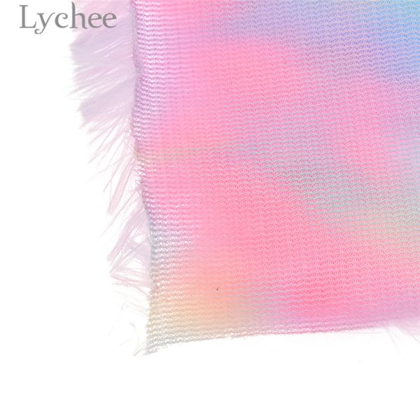 Lychee Life 21x29cm A4 Tessuto di pelliccia arcobaleno OUALILITY FLOCK CHULLA PULTA SINTETICA MATERIALE CREACIO DI PACCHIA PER ACCESSA ACCESSA