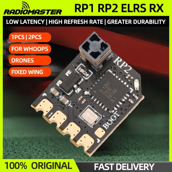 Дроны 1/2pcs Radiomaster RP1/RP2 2,4GHZ Expresslrs elrs Nano -приемник RX для TX16S TX12 Zorro Elrs RC Radio Dravelter FPV Drone