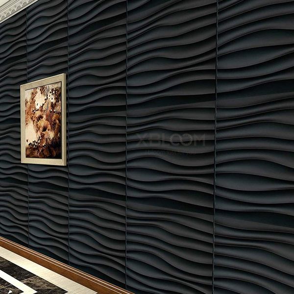 12pcs 30cm decorativo 3D Painel de parede onda Design de diamante Não é auto-adesivo Plástico telhas de parede 3D Sala de parede de banheiro papel de parede