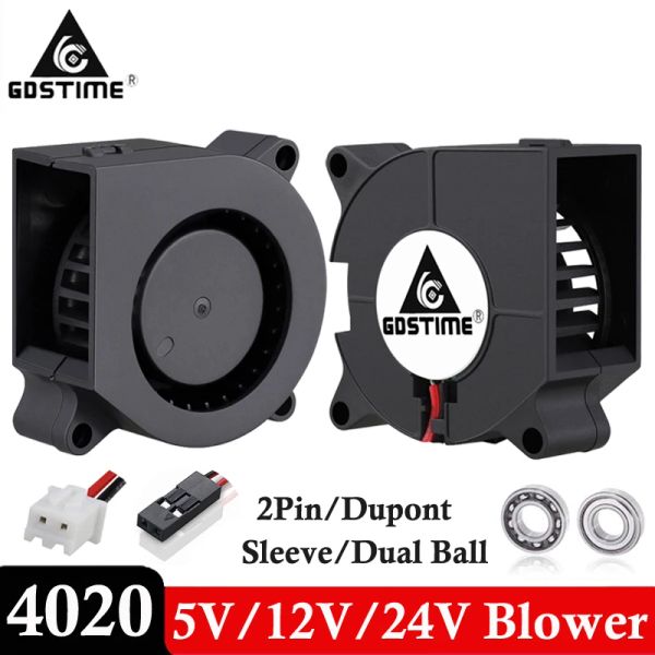 Soğutma 2 PCS GDSTIME 40mm 4020 3D Yazı Soğutma Blower Fan 5V 12V 24V 40X40X20mm 40mm 40*20mm 4cm Top Rulman DC Turbo Üfleyici Radyal Fanlar