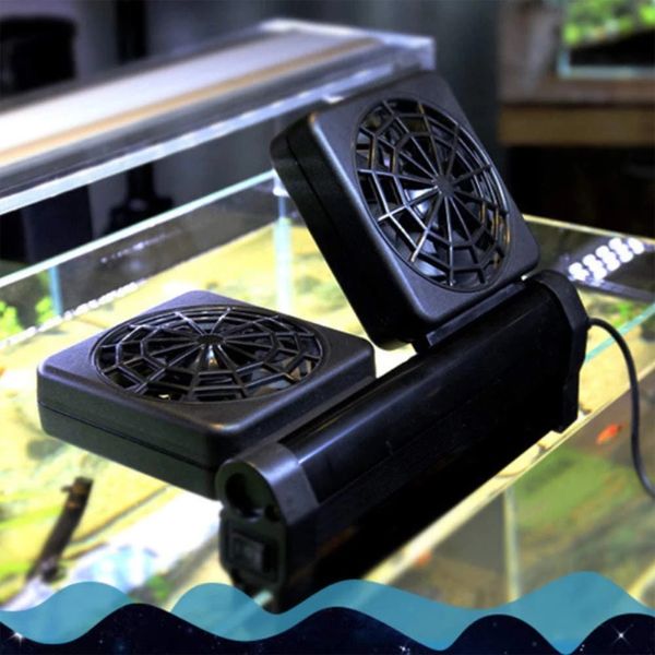 Aquarium Fish Cooling Frewing Fan System Chiller Controllo Riduci la temperatura dell'acqua 1/2/3/4 Vel Impostare ventola per refrigerazione a basso rumore