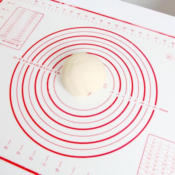 Verdicken Sie Paltinum Silikonmatte Mehl Mehl Pad Slim Nicht-Stick-Kochbackmatten Ofen Kuchen-Tischemat 30x40 cm