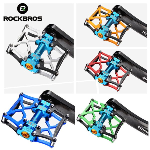 Piedali per biciclette piatti rockbros Mtb Piattaforma del pedale per bici da ciclismo per esterni a pedale multicolore BMX Bicycle Accessori per biciclette