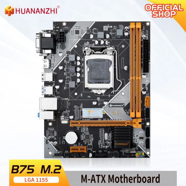 Placas -mãe huananzhi b75 m.2 placa -mãe matx para Intel lga 1155 i3 i5 i7 e3 ddr3 1333/1600mhz 16gb sata3.0 USB3.0 m.2 vga hdmicompatible