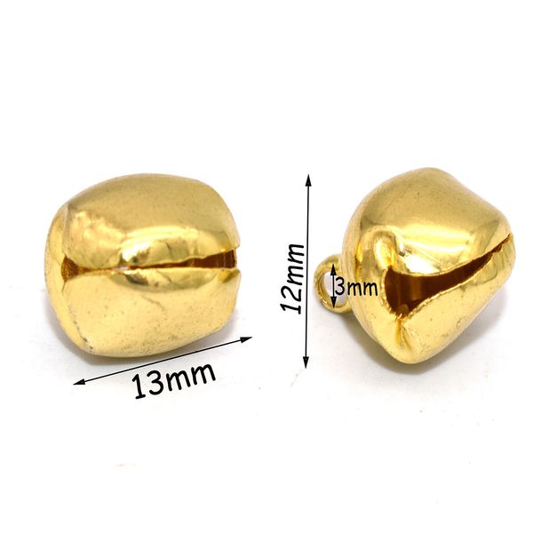 13mm Gold Jingle Bell Charms Christmas Bell Bells Bells Bell Ornamentos de sinos pendentes para colarinho casa de Natal