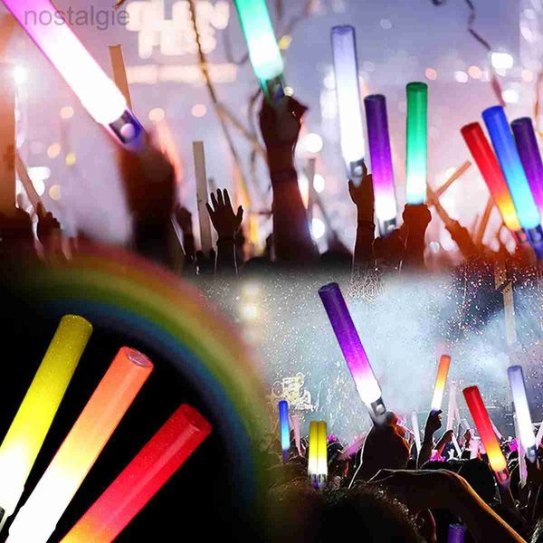 LED RAVE TOY 1PC LED Light Glow Sticks piscando bastões de brilho Tubo de torcida Decoração de varas luminosas para concerto de festa de casamento Supplies 240410