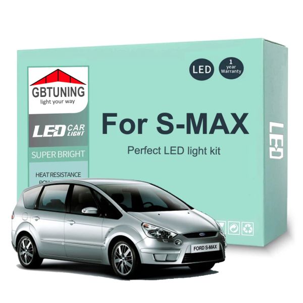 Светодиодный комплект внутренней лампочки для Ford S-Max S Max Smax 2006 2007 2009 2009 2011 2012 2013 2014 Car Dome Lamp Canbus no Erry