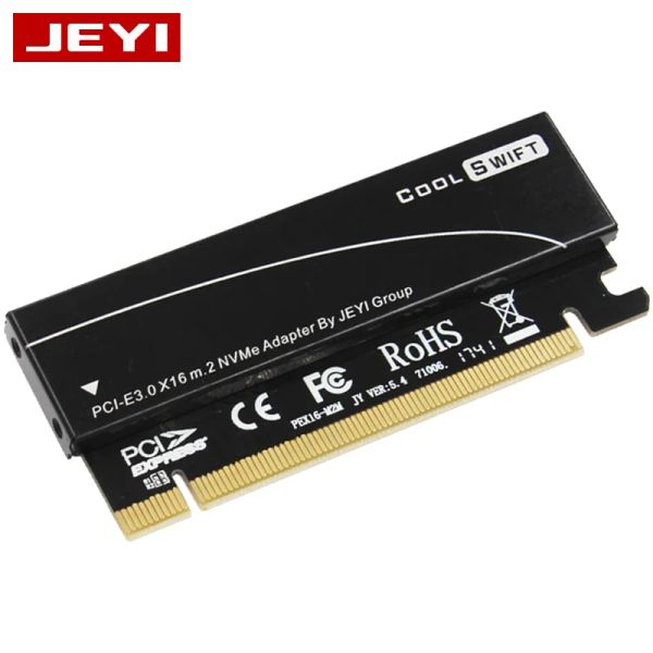 Карты Jeyi M.2 2280 Key NVME SSD TO PCIE 4.0 Gen4 Adapter PCIE X16 CARD с алюминиевым корпусом поддерживает Windows от 8/8/10 до 64 Гбит/с.