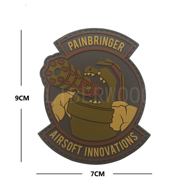 Airsoft Innovations Militar PVC Patch Borracha Badges de borracha Gun Collector Patch adesivos táticos para roupas de volta com gancho 7*9cm