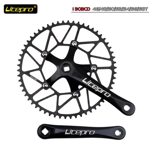 Litrpro Mountain Road pieghevole in bicicletta per biciclette pieghevole 170 mm foro quadrato BCD 130 mm Accessori per biciclette a carreggiata a pedaggio bici cranset