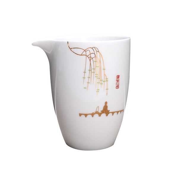 Tazza di porcellana bianca in porcellana di alta qualità teiera produttrice di tè dipinta a mano kung fu tazza di tè gongdao tazzetta da tè 280ml