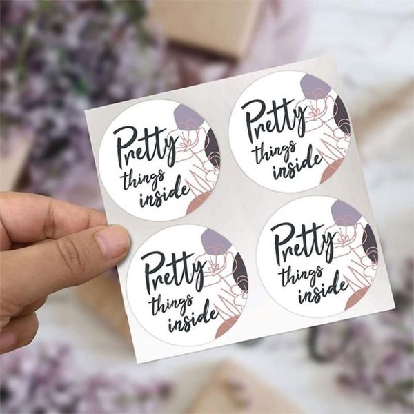 500pcs Stickers içinde güzel şeyler gül çiçek mühür etiketi Sevgililer Günü hediyesi 57bb wrap352o