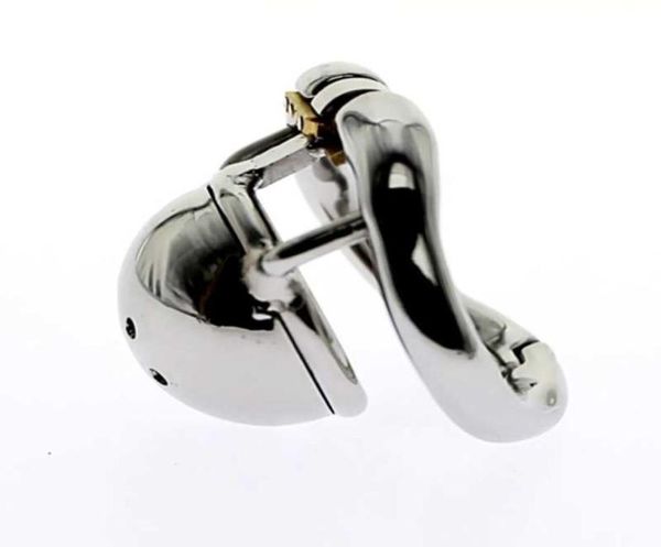 Edelstahl-Mikrogerät kleiner Größe Hahnkäfig mit mit Lichtbogen-förmigen Hahnring Sex Toys Men Belt BDSM Toy P08269027601