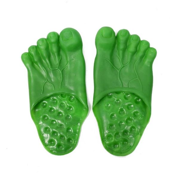 Мальчики косплей Призрак Большие ноги обувь Хэллоуин Босиком костюм тапочка зеленые ноги считать скользкие носки маскарада