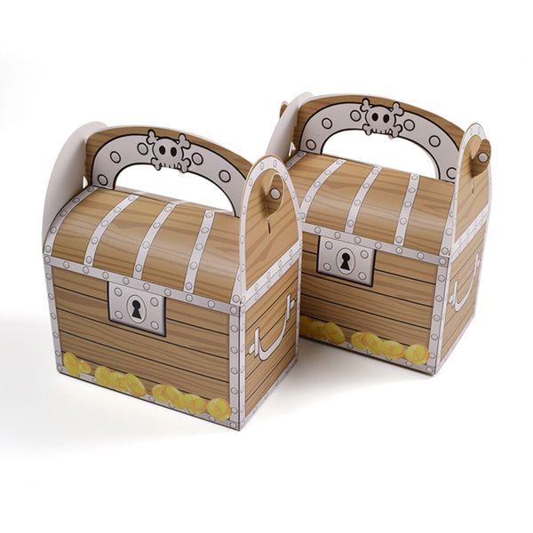 10/20 pezzi manganere la carta pirati di carta caraibica scatola di caramelle fai -da -te box regalo per bambini confezione festa di compleanno per matrimoni decorazioni