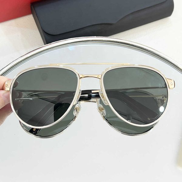 Óculos de sol de designer de luxo C032 de alta qualidade de alta qualidade de metal estilo piloto de lazer Plaza Plaza Men's Sunglasses Travel Protection UV Sunglasses