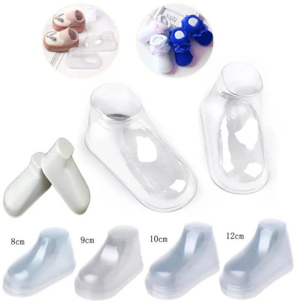 Botas 10/20pcs transparentes para pé de plástico tênis de suporte de suporte de suporte de sapatos mostra o pé exibir meia botas de sapatos transparentes PVC