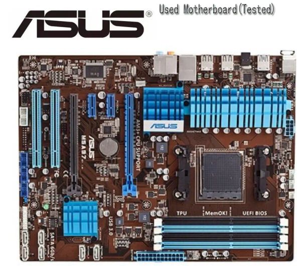 Placas -mãe asus m5a97 usada na mesa de mesa DDR3 AM3+ 32GB USB2.0 UBS3.0 SATA3 970 Placa -mãe