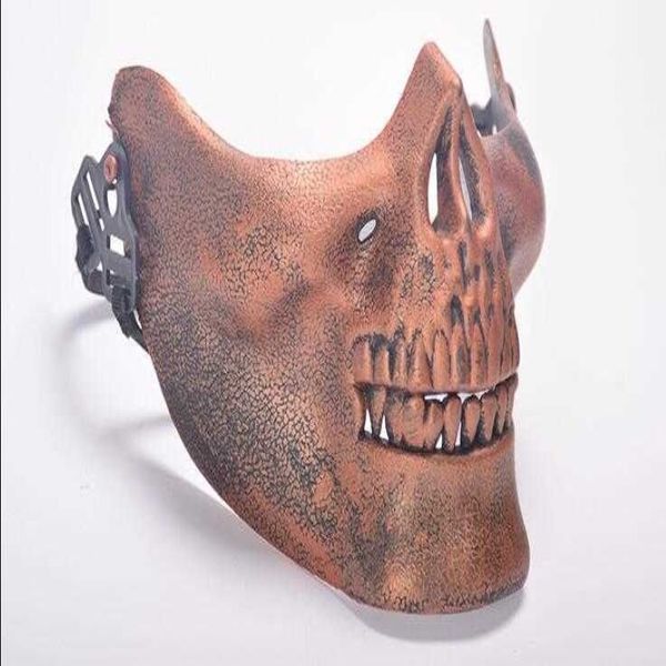 Fun Paintball PVC Airsoft Masks Scary Skeleton Skull Mask Protective Halloween Carnival Novo Ano de Alta Qualidade 5 Colors275y